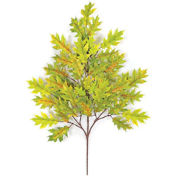 29" Artificial Pin Oak Branch Stem -Green/Yellow (Pack of 12)