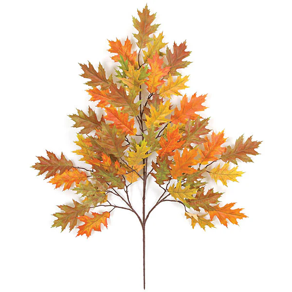 29" Artificial Pin Oak Branch Stem -Orange (Pack of 12)