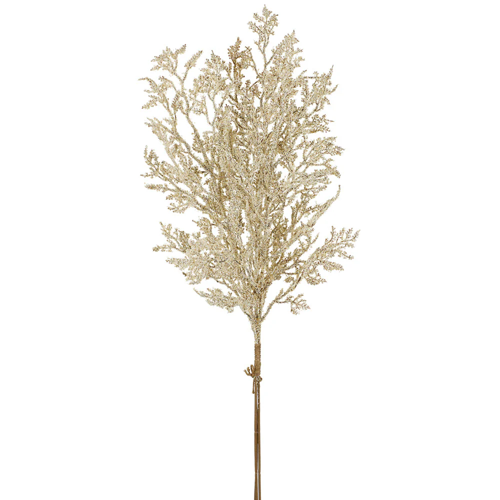 29" Glittered Artificial Amaranthus Flower Stem Bundle -Cream (Pack of 6)
