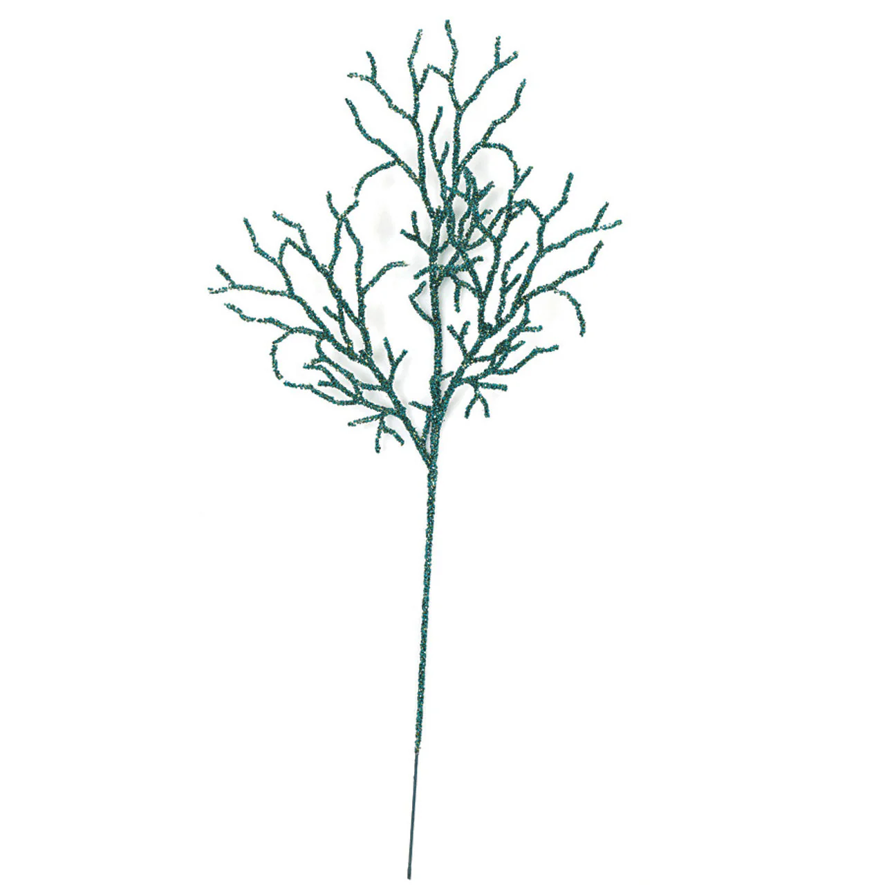 29" Glittered Artificial Twig Stem -Teal (Pack of 24)
