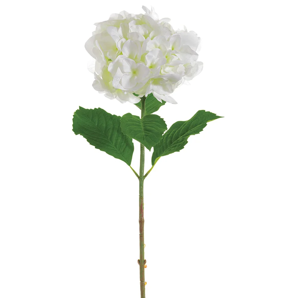 29" Large Hydrangea Silk Flower Stem -White (Pack of 6)
