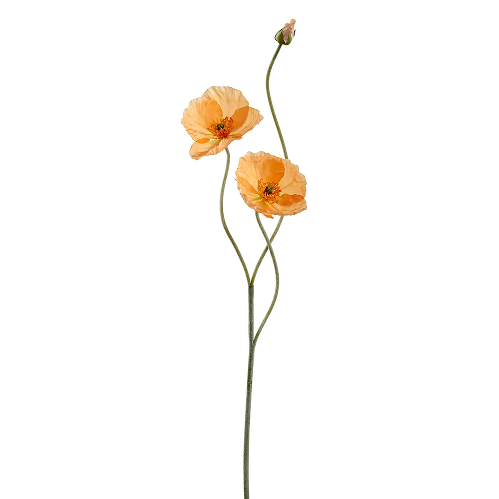 29" Poppy Silk Flower Stem -Coral (Pack of 12)