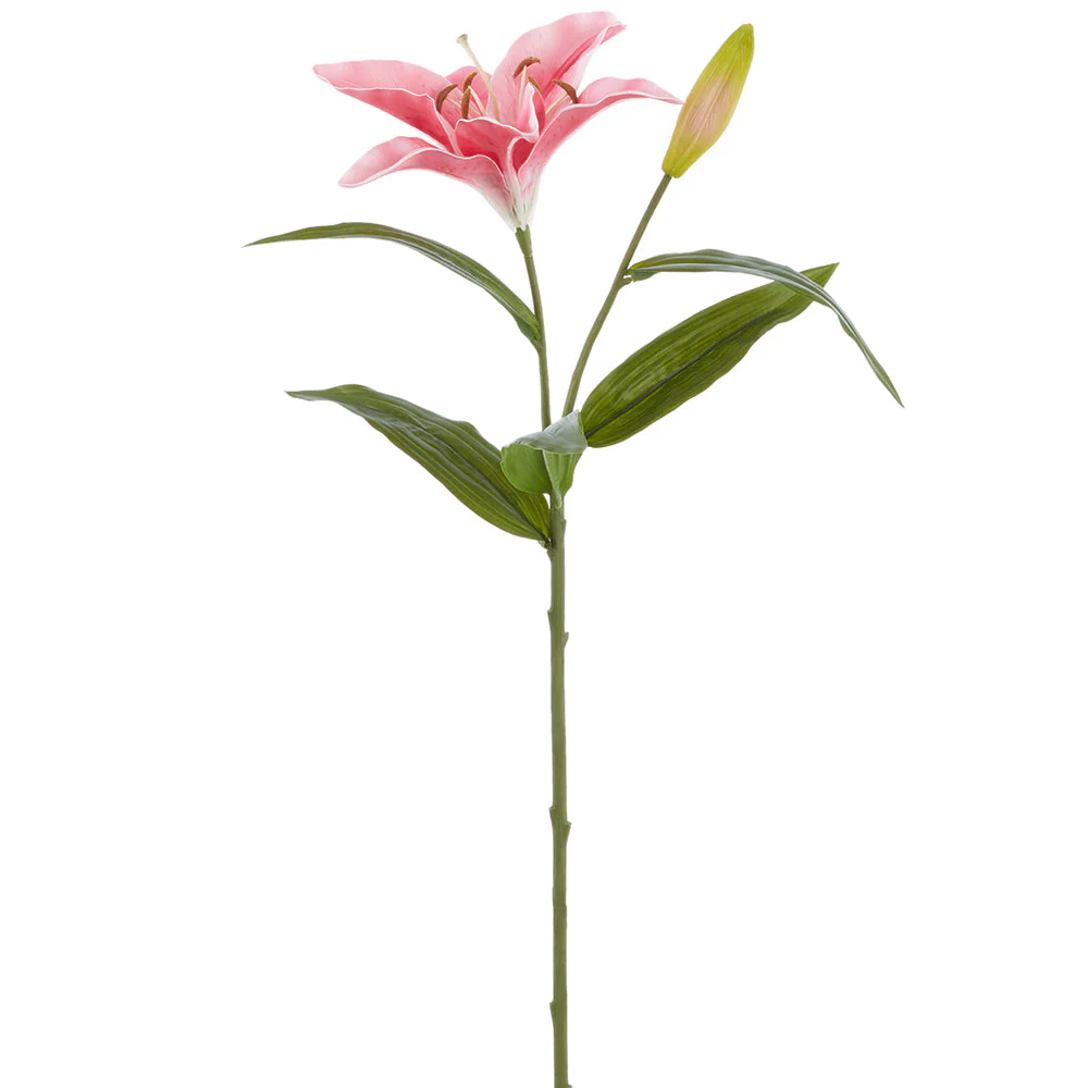 29" Real Touch Casablanca Lily Silk Flower Stem -Pink (Pack of 6)