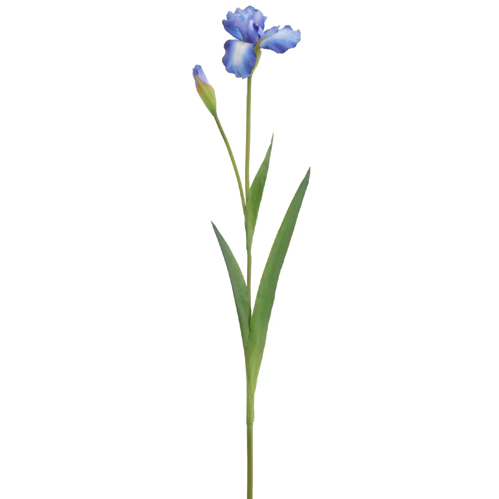 29" Real Touch Iris Silk Flower Stem -Blue (Pack of 12)