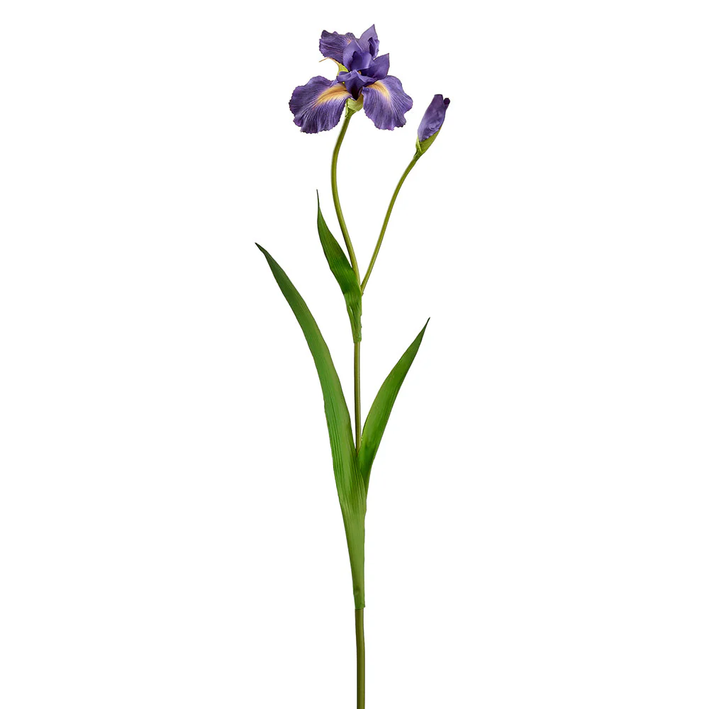 29" Real Touch Iris Silk Flower Stem -Purple (Pack of 12)