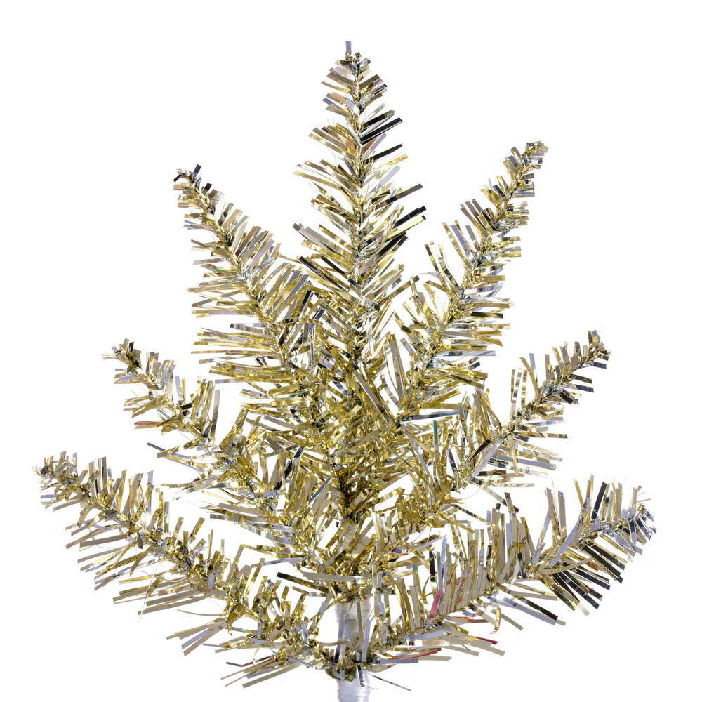 2'Hx20"W Tinsel Fir Artificial Christmas Tree, Unlit -Champagne - Image 2
