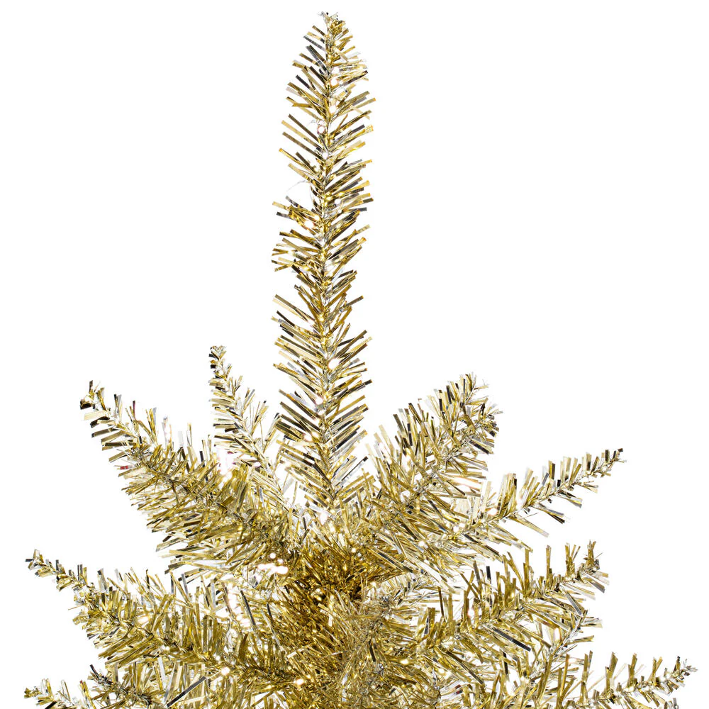 2'Hx20"W Tinsel Fir Artificial Christmas Tree, Unlit -Champagne - Image 3