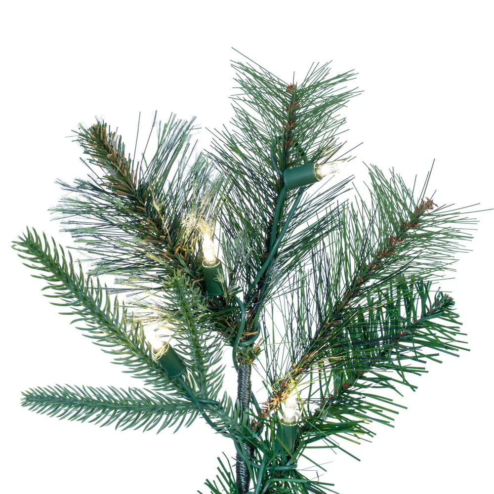 2'Hx21"W PE Cashmere Pine Artificial Christmas Tree, LED Pre-Lit -Green - Image 4