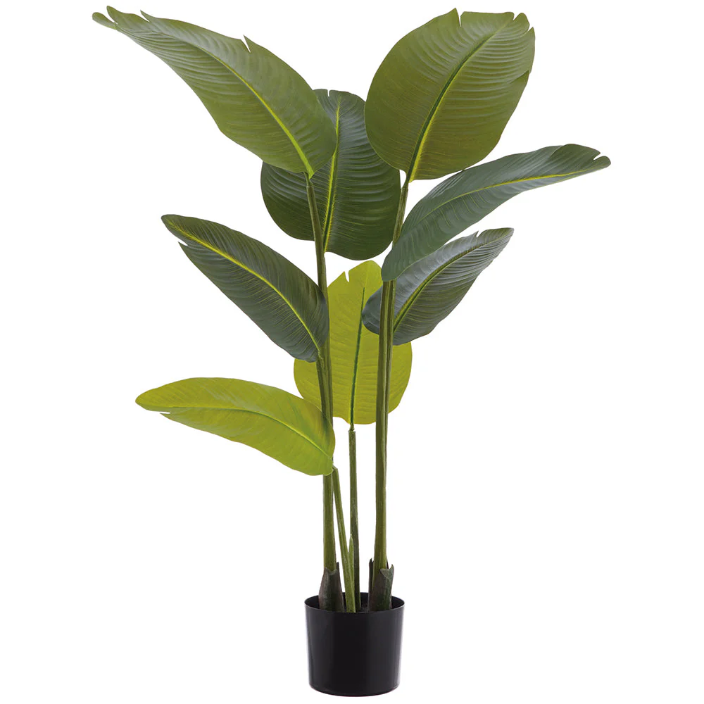 3' Bird Of Paradise Silk Palm Tree w/Plastic Pot -Green (Pack of 4)
