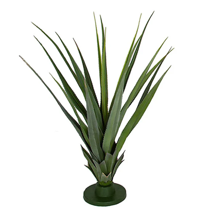 3' Outdoor UV-Resistant Artificial Agave Plant w/Base -Green