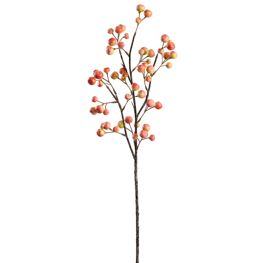 30.5" Artificial Crabapple Fruit Stem -Orange (Pack of 12)