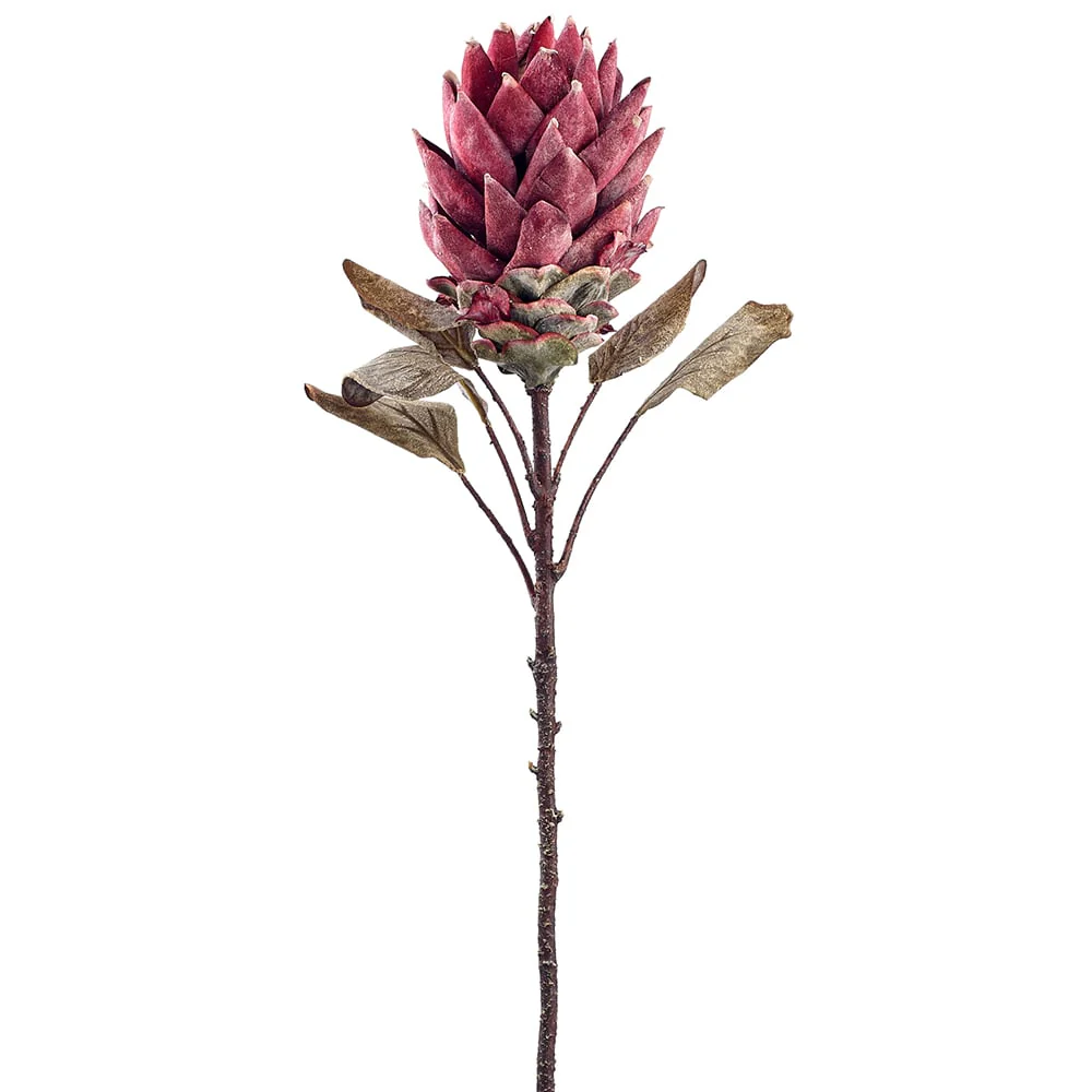 30.5" Dried-Look Red Hot Poker Silk Flower Stem -Purple/Burgundy (Pack of 12)