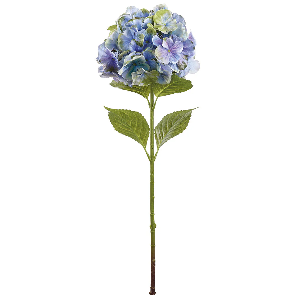 30.5" Real Touch Hydrangea Silk Flower Stem -Blue/Green (Pack of 12)