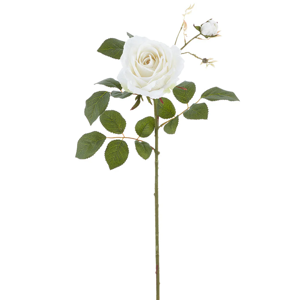 30.5" Rose Silk Flower Stem -White (Pack of 24)