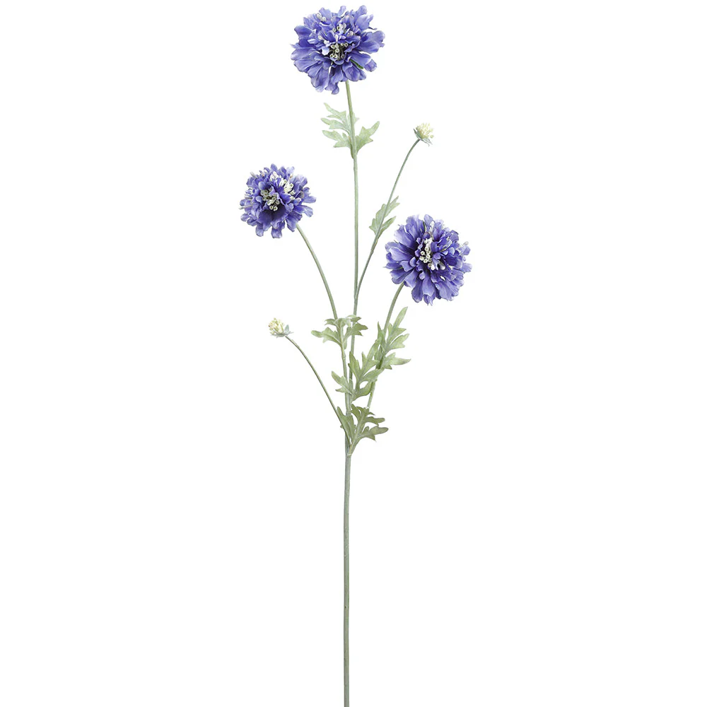 30.5" Scabiosa Silk Flower Stem -Dark Purple (Pack of 12)