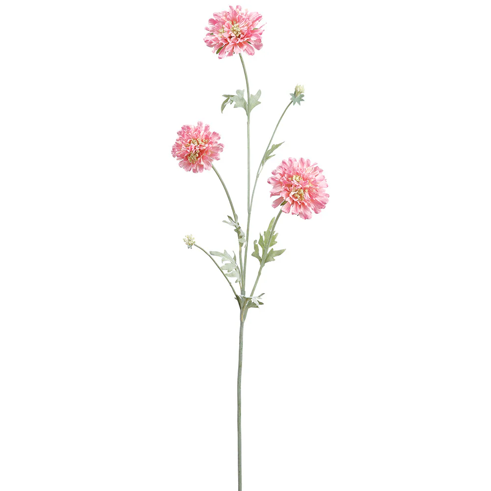 30.5" Scabiosa Silk Flower Stem -Pink (Pack of 12)