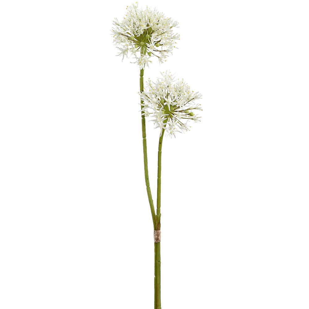 30" Allium Silk Flower Stem Bundle -White (Pack of 12)
