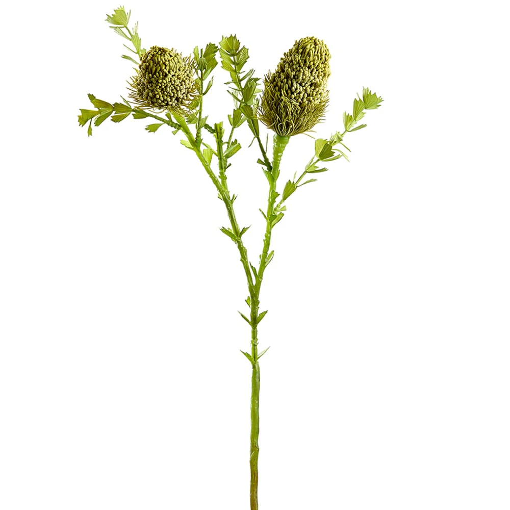 30" Artificial Banksia Protea Flower Stem -Green/Gray (Pack of 12)