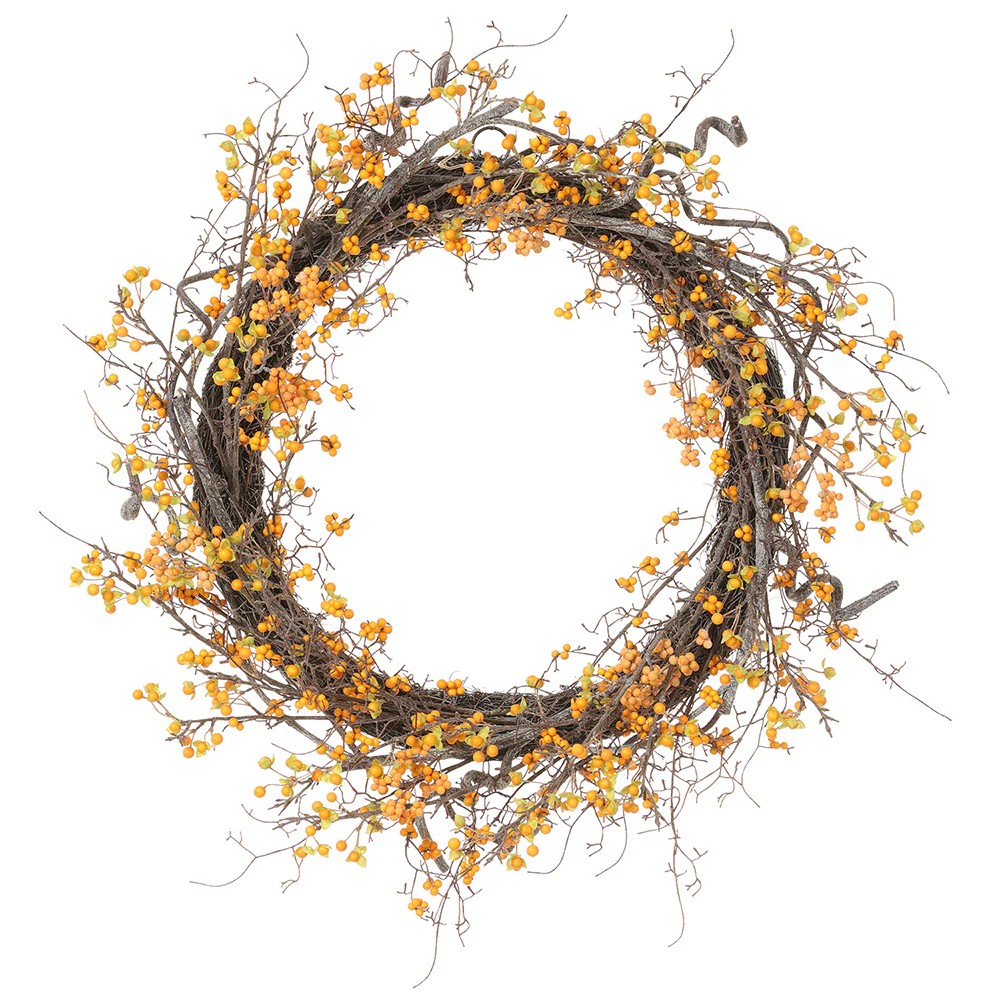 30" Artificial Bittersweet Berry Wreath -Yellow (Pack of 2)