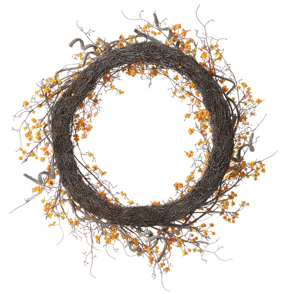 30" Artificial Bittersweet Berry Wreath -Yellow (Pack of 2) - Image 2