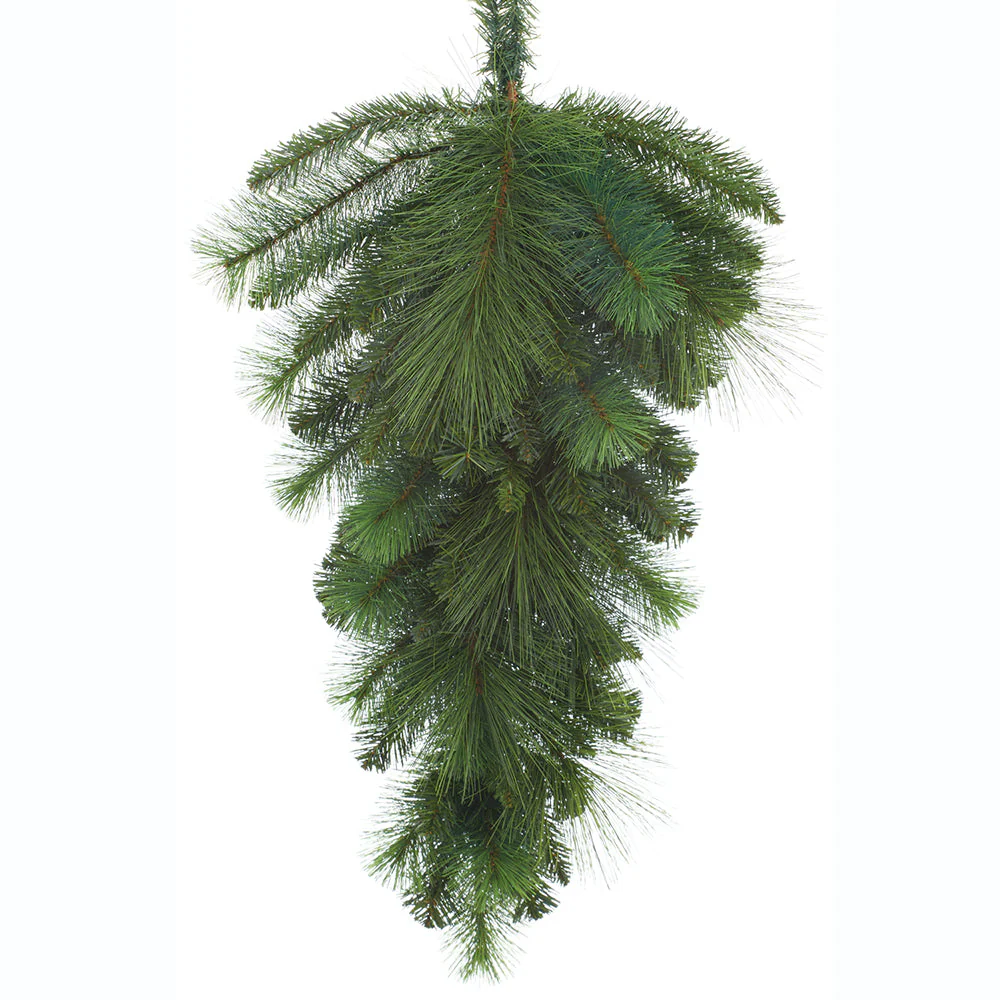 30" Artificial Green Canyon Pine Teardrop Swag -Green (Pack of 12)