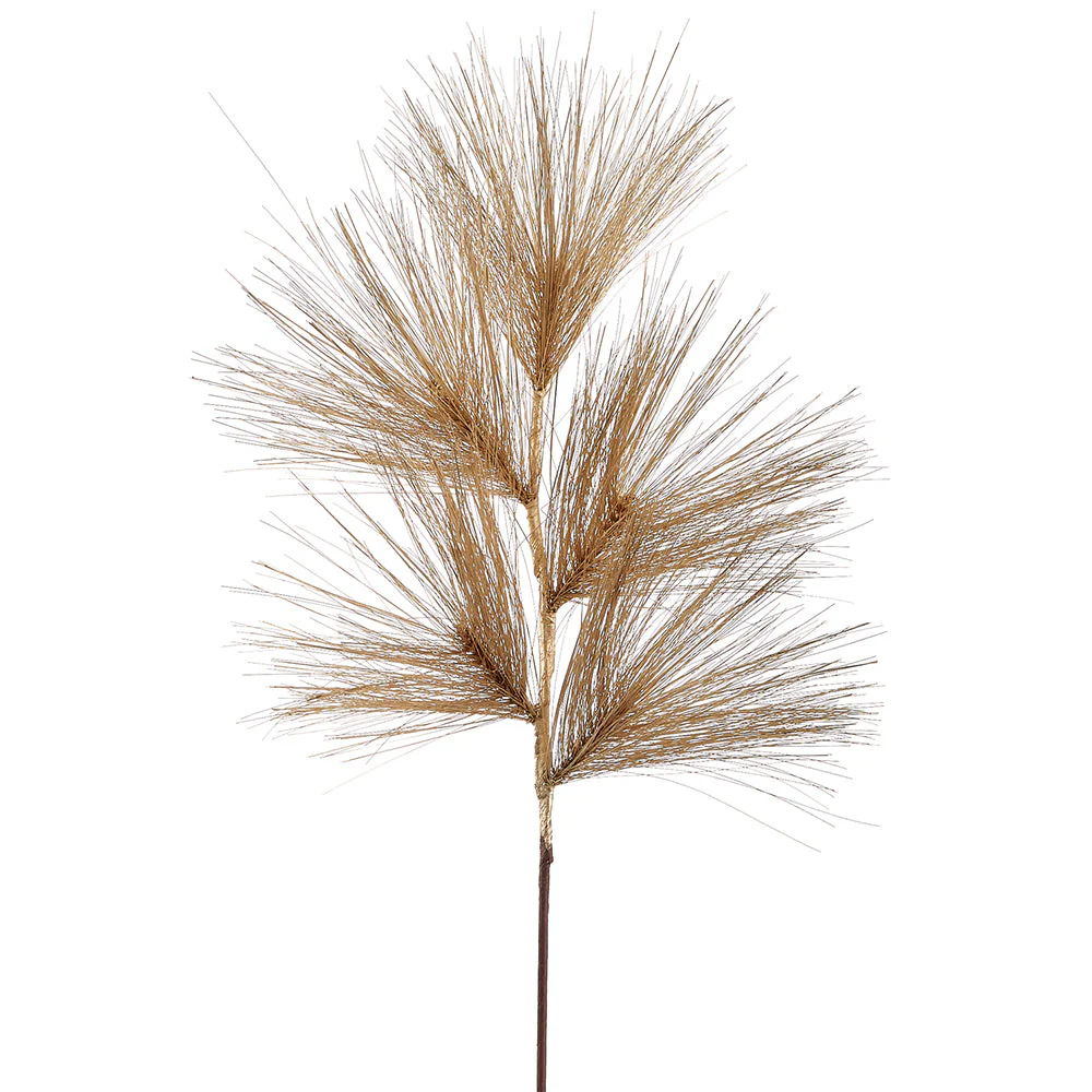 30" Artificial Long Needle Pine Stem -Gold (Pack of 6)