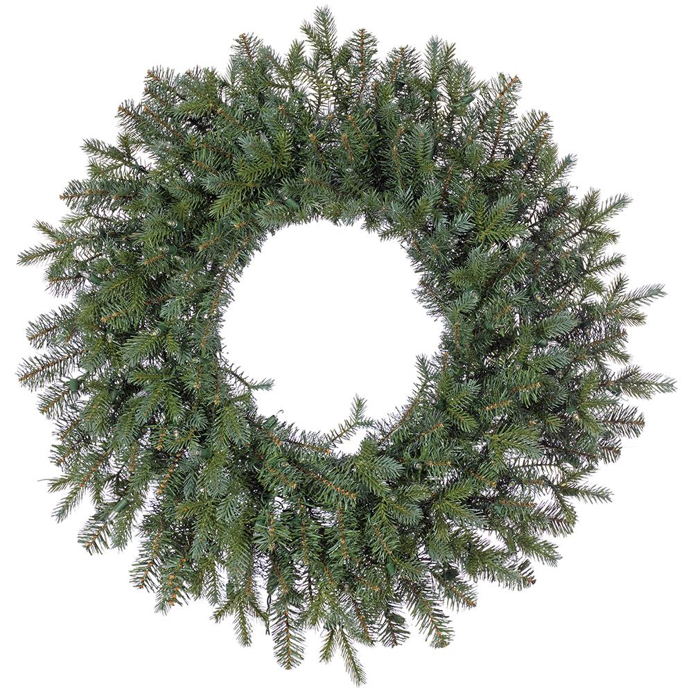 30" Artificial Noble Fir Wreath, LED Pre-Lit -Green (Pack of 6) - Image 3
