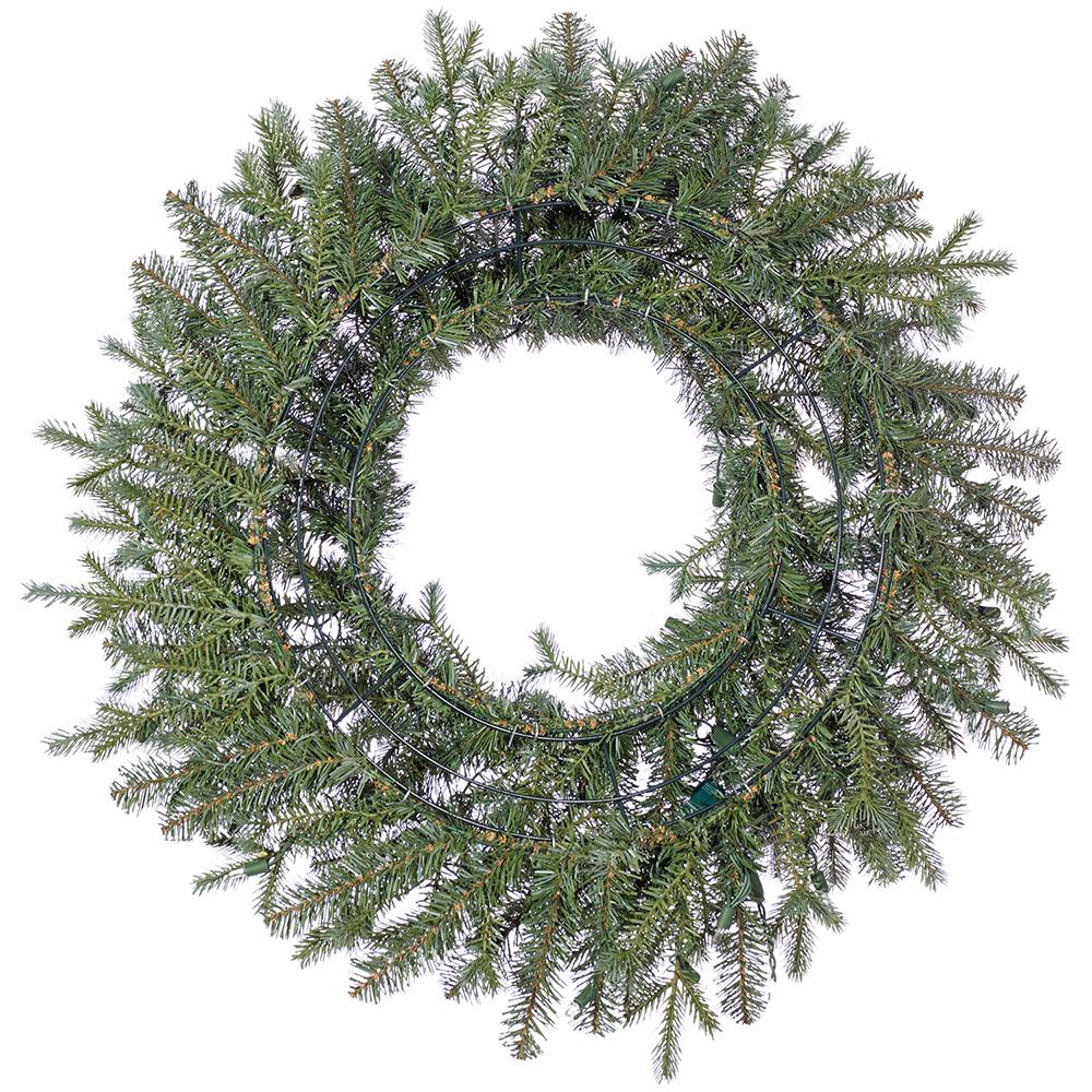 30" Artificial Noble Fir Wreath, LED Pre-Lit -Green (Pack of 6) - Image 4