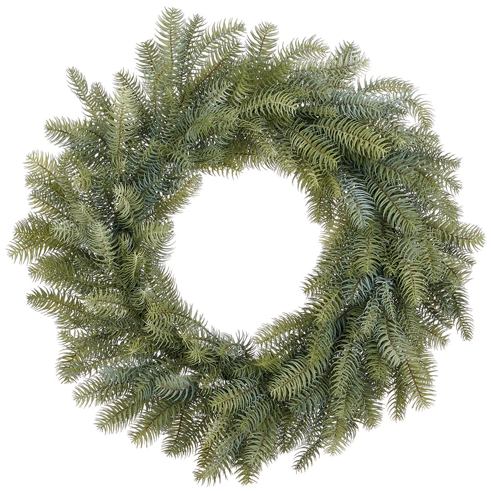 30" Artificial Pine Wreath -Green/Gray