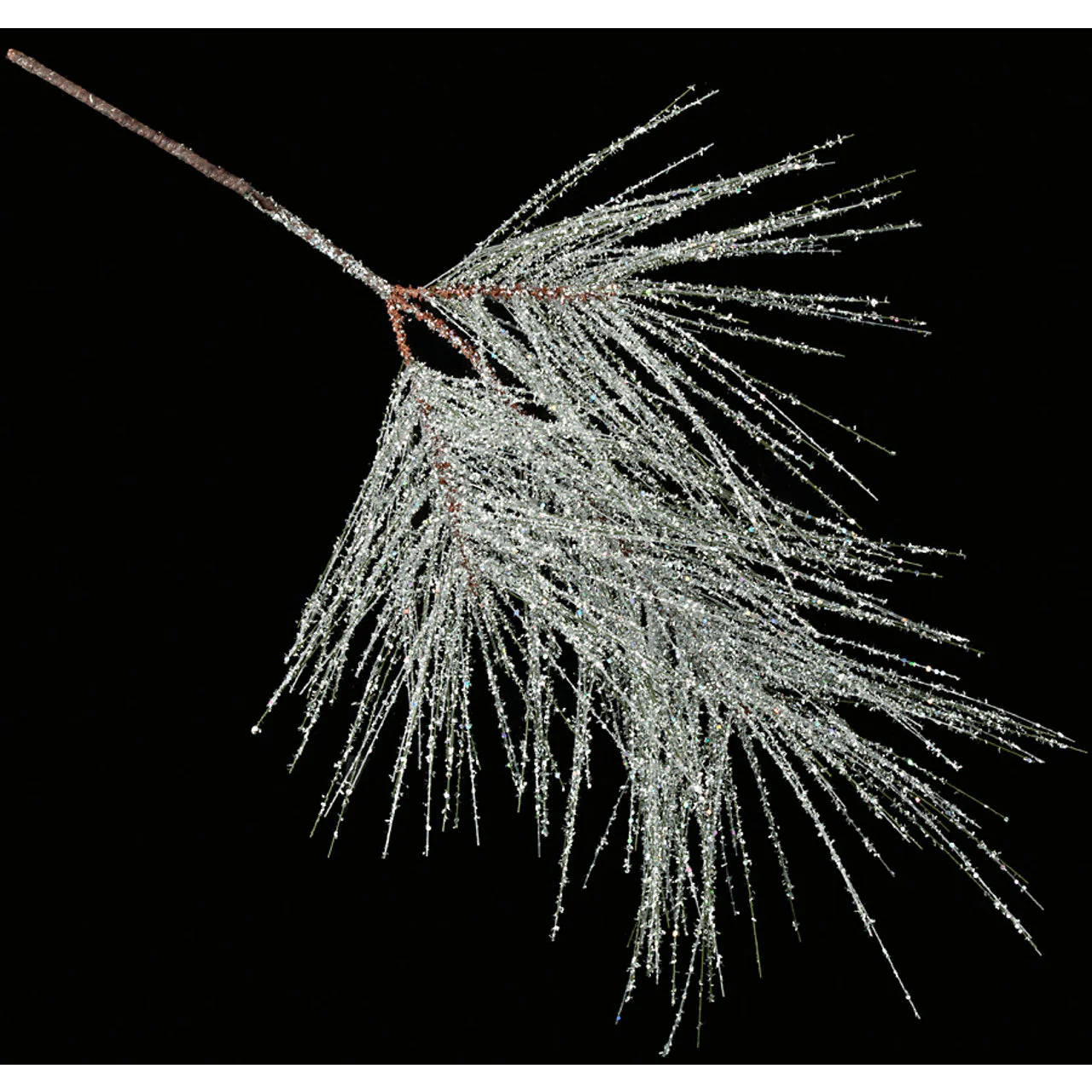 30" Glittered Artificial Ponderosa Pine Stem -Silver (Pack of 12)