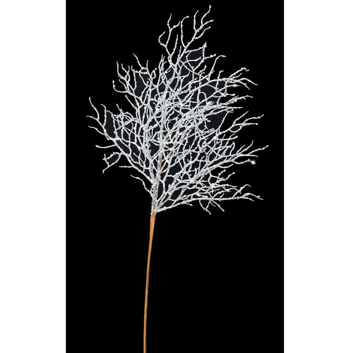 30" Glittered Artificial Twig Stem -Silver (Pack of 12)