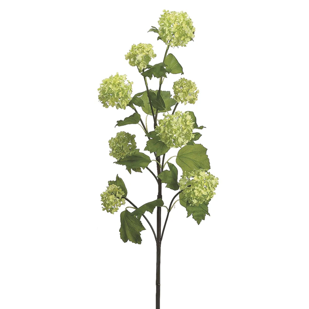 30" Hand-Wrapped Silk Viburnum Flower Spray -Green (Pack of 12)