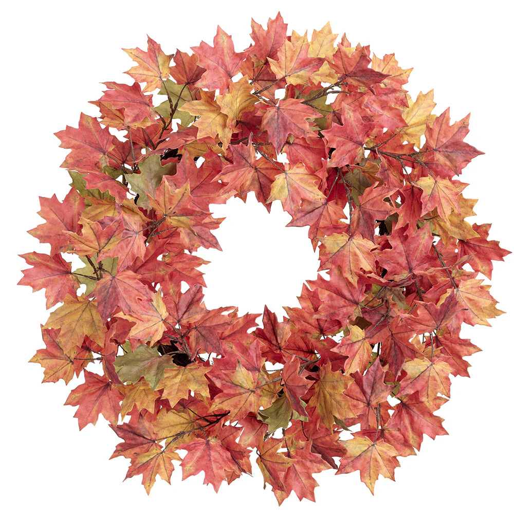 30" Maple Leaf Artificial Wreath -Fall (Pack of 2)