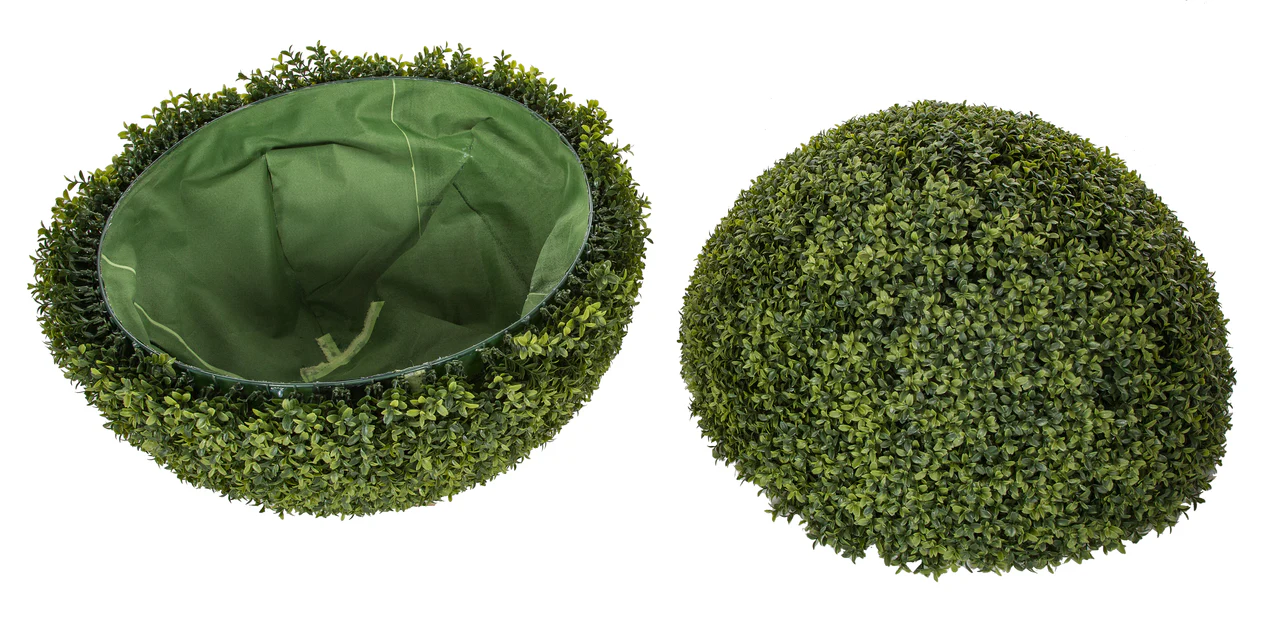 30" Outdoor UV-Proof Artificial English Boxwood Topiary Ball -2 Tone Green - Image 3