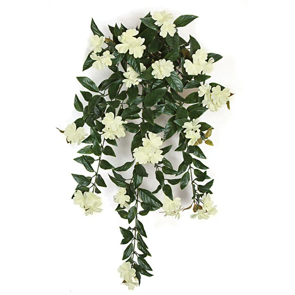 30" Outdoor UV-Proof Artificial Impatiens Flower Bush -White (Pack of 4)
