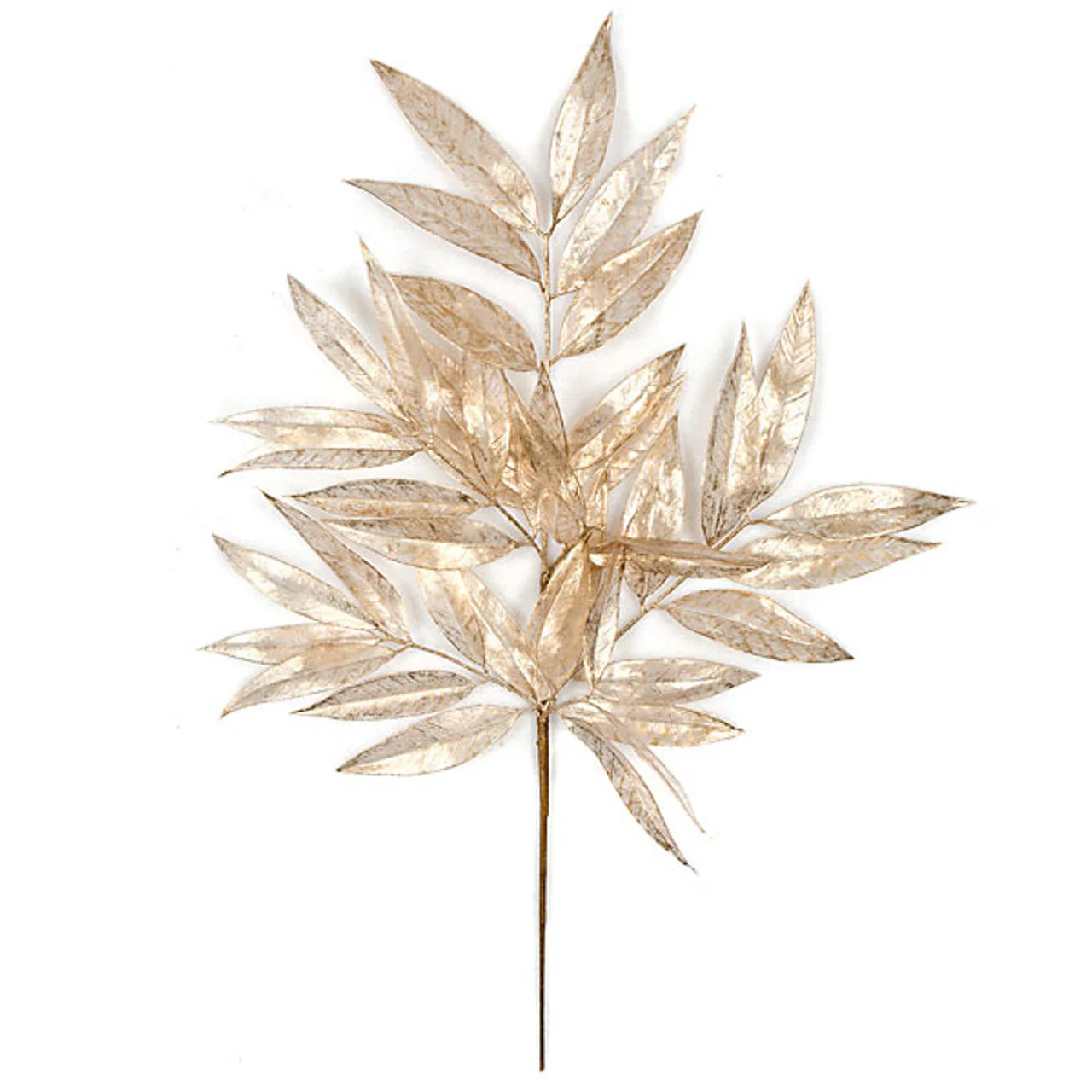 30" PE Artificial Willow Painted Leaf Stem -2 Tone Gold (Pack of 12)