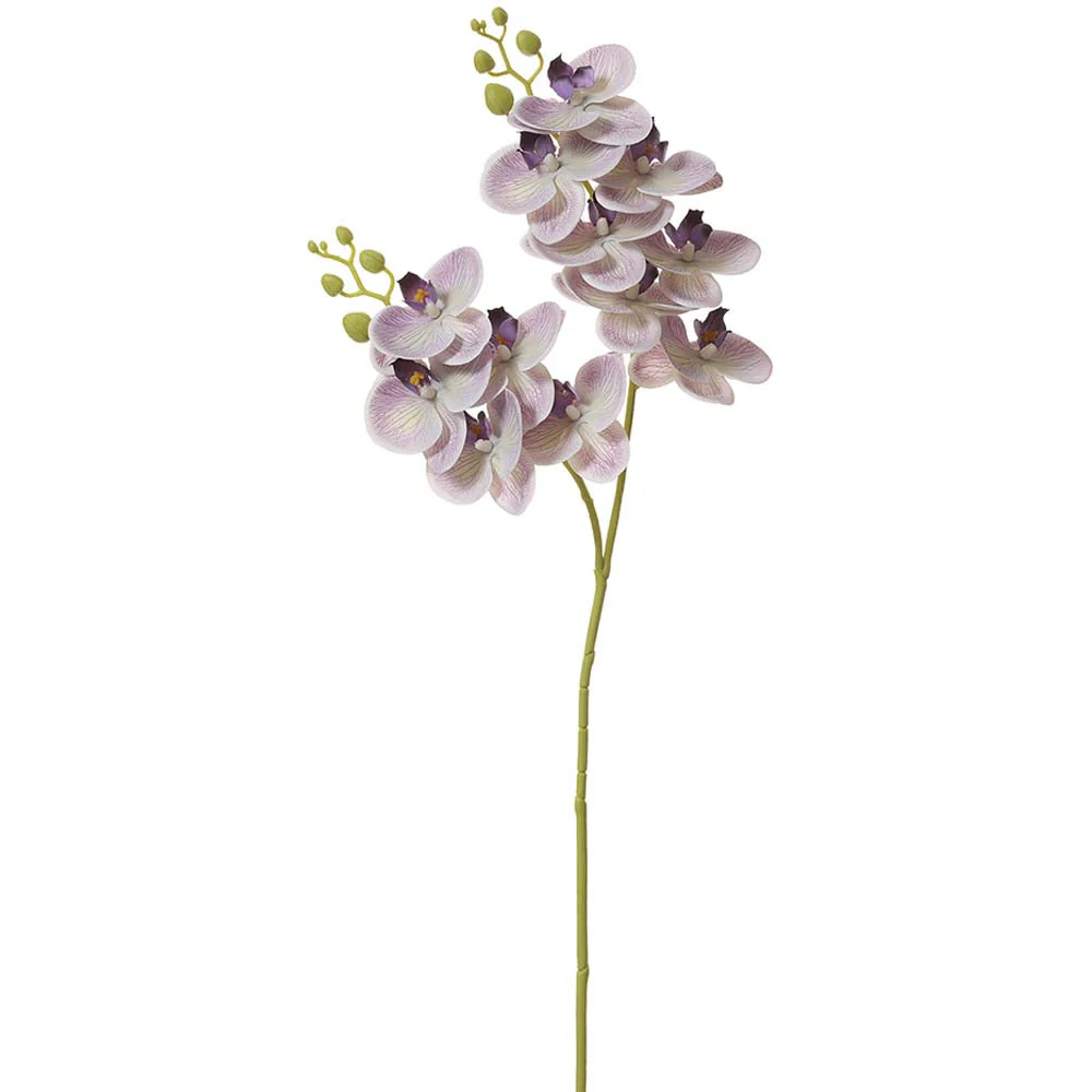 30" Phalaenopsis Orchid Silk Flower Stem -Purple/Cream (Pack of 12)