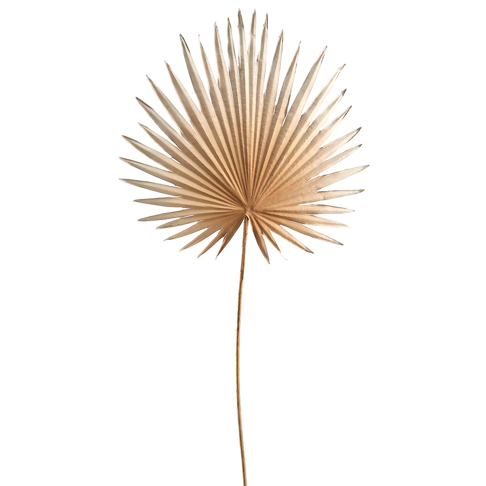 30" Silk Fan Palm Leaf Stem -Beige (Pack of 12)