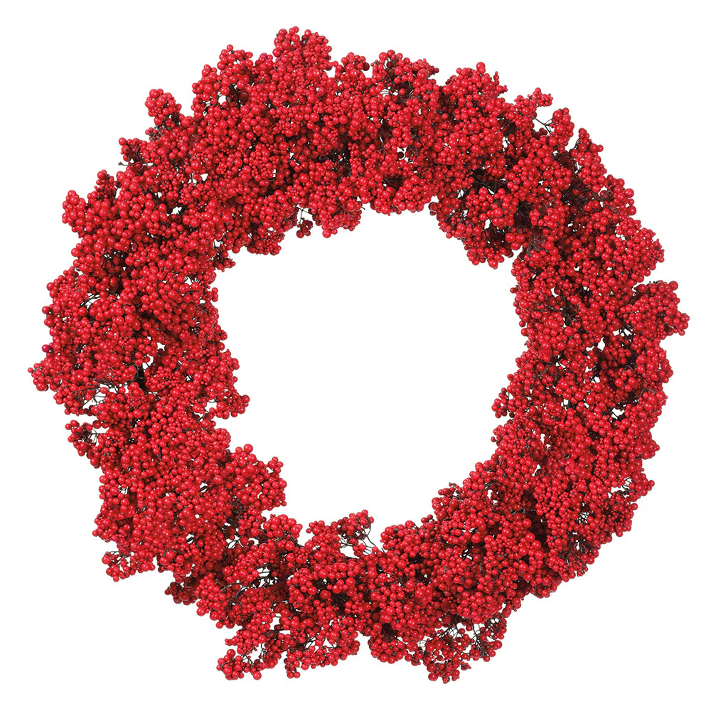 31.5" Artificial Berry Wreath -2 Tone Red