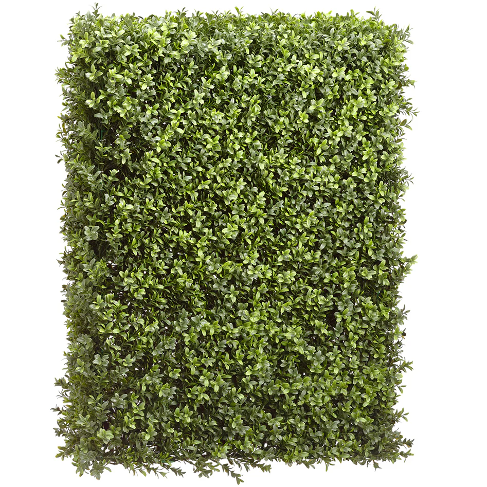 31.5"Hx23.5"Wx8"D Outdoor UV-Resistant Artificial Boxwood Topiary Hedge -Green