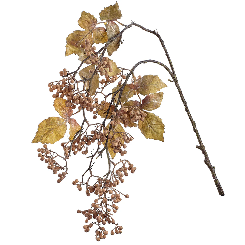31" Hanging Artificial Berry Stem -Brown (Pack of 6)