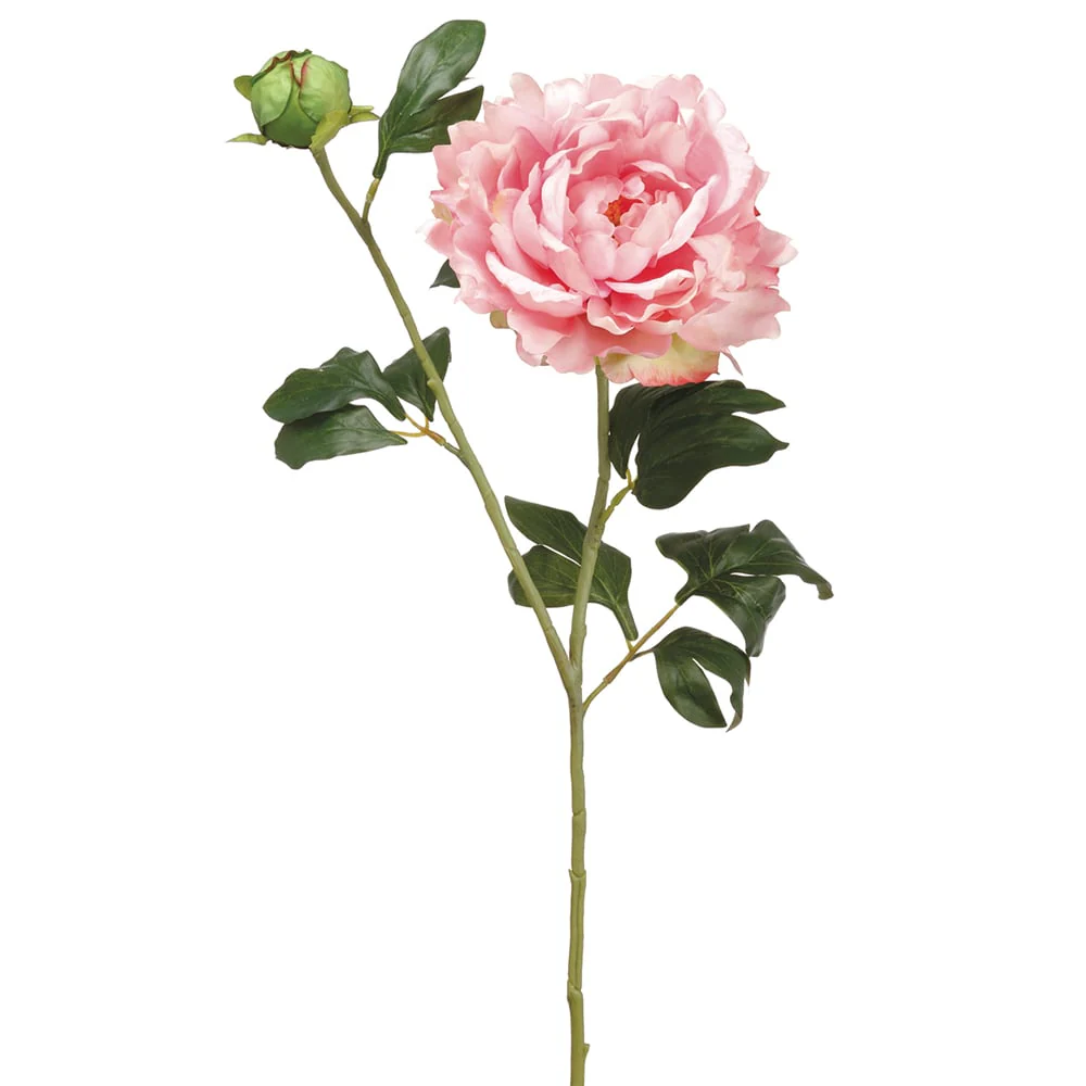 31" Peony Silk Flower Stem -Pink (Pack of 12)