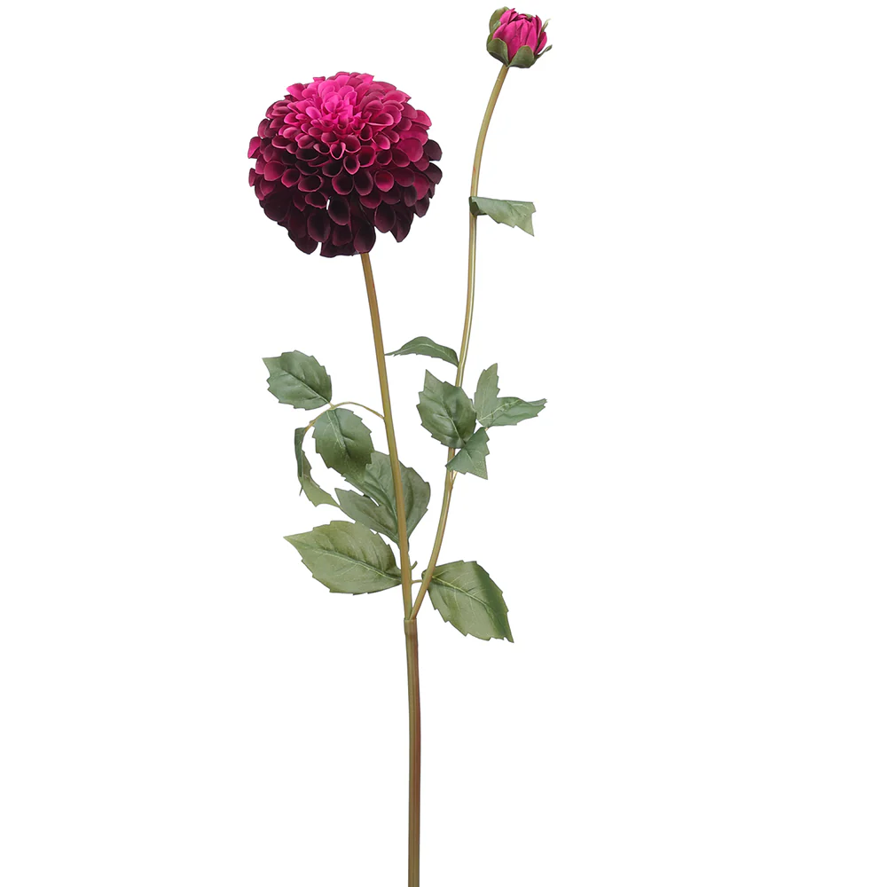 31" Silk Dahlia Flower Stem -Burgundy/Orchid (Pack of 12)