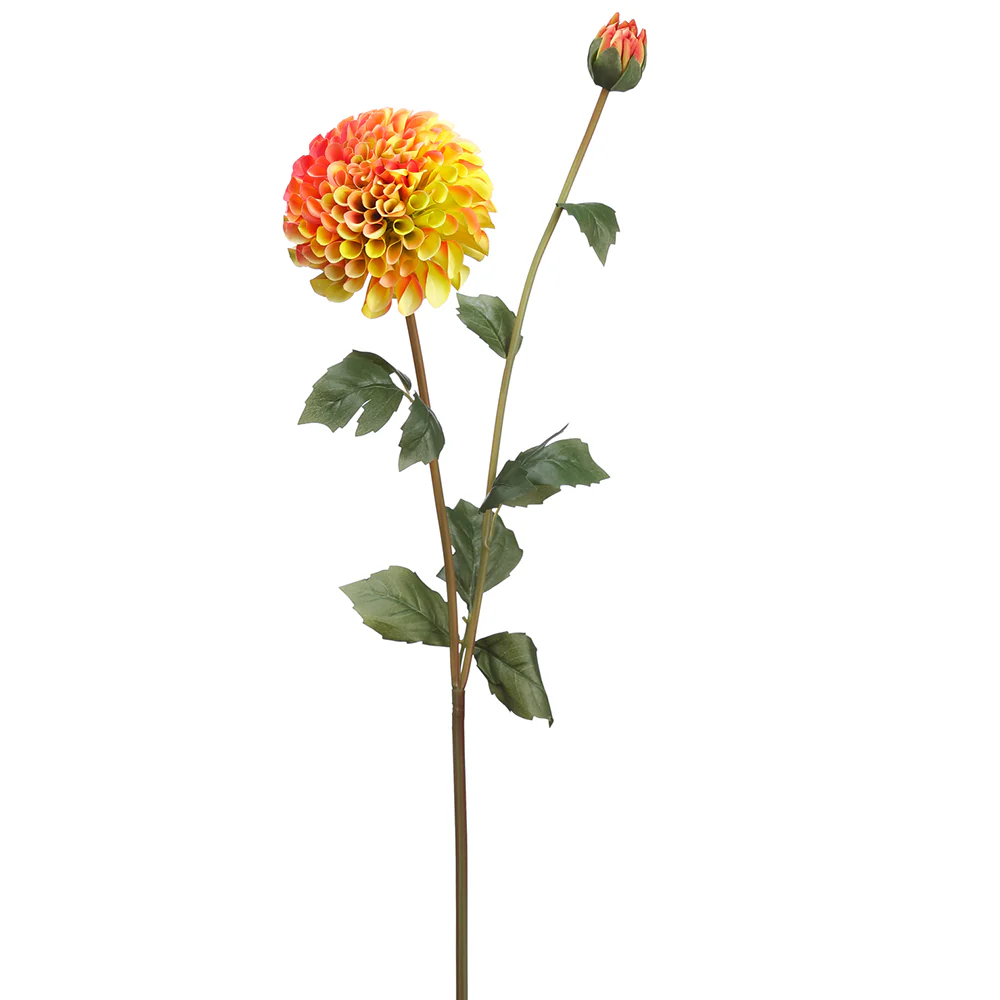 31" Silk Dahlia Flower Stem -Sunset (Pack of 12)