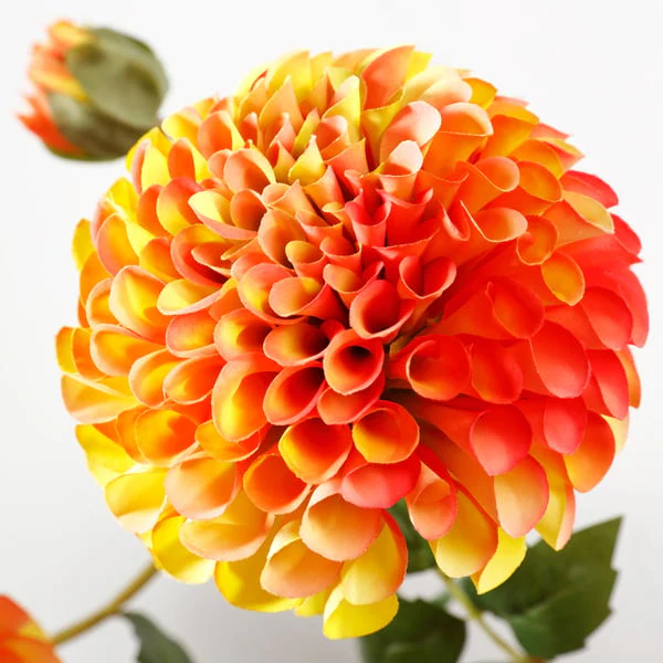 31" Silk Dahlia Flower Stem -Sunset (Pack of 12) - Image 2