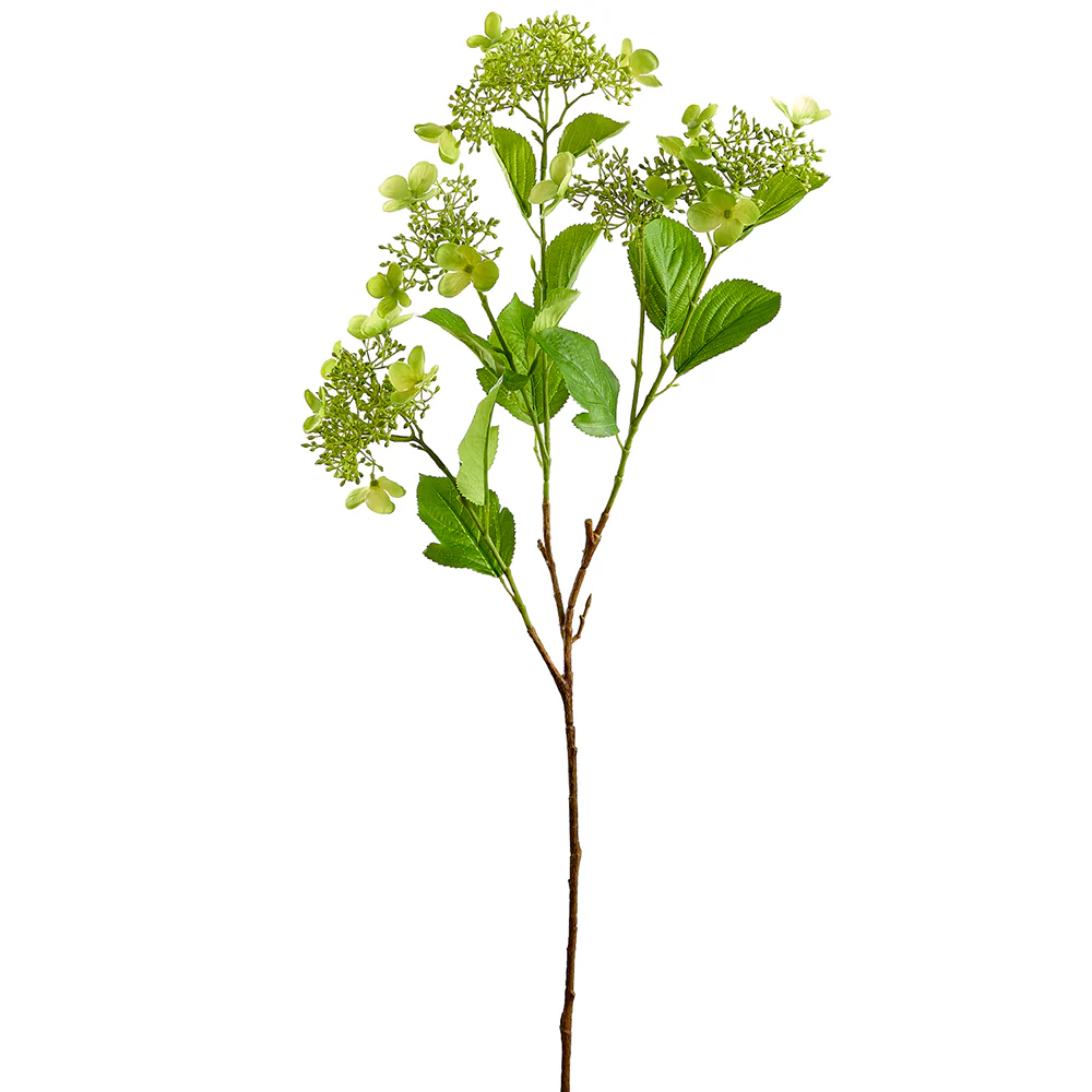 31" Silk Hydrangea Flower Stem -Green (Pack of 12)