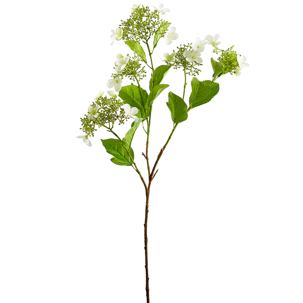 31" Silk Hydrangea Flower Stem -White (Pack of 12)