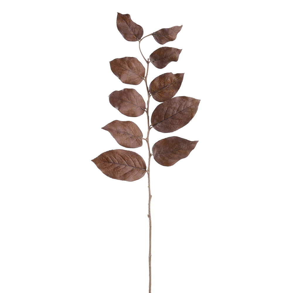 31" Silk Wintergreen Leaf Stem -Dark Brown (Pack of 12)