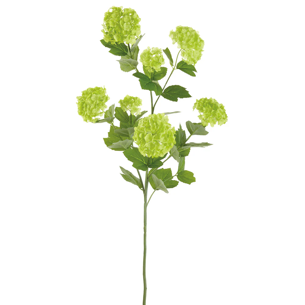 31" Snowball Silk Flower Stem -Green (Pack of 12)
