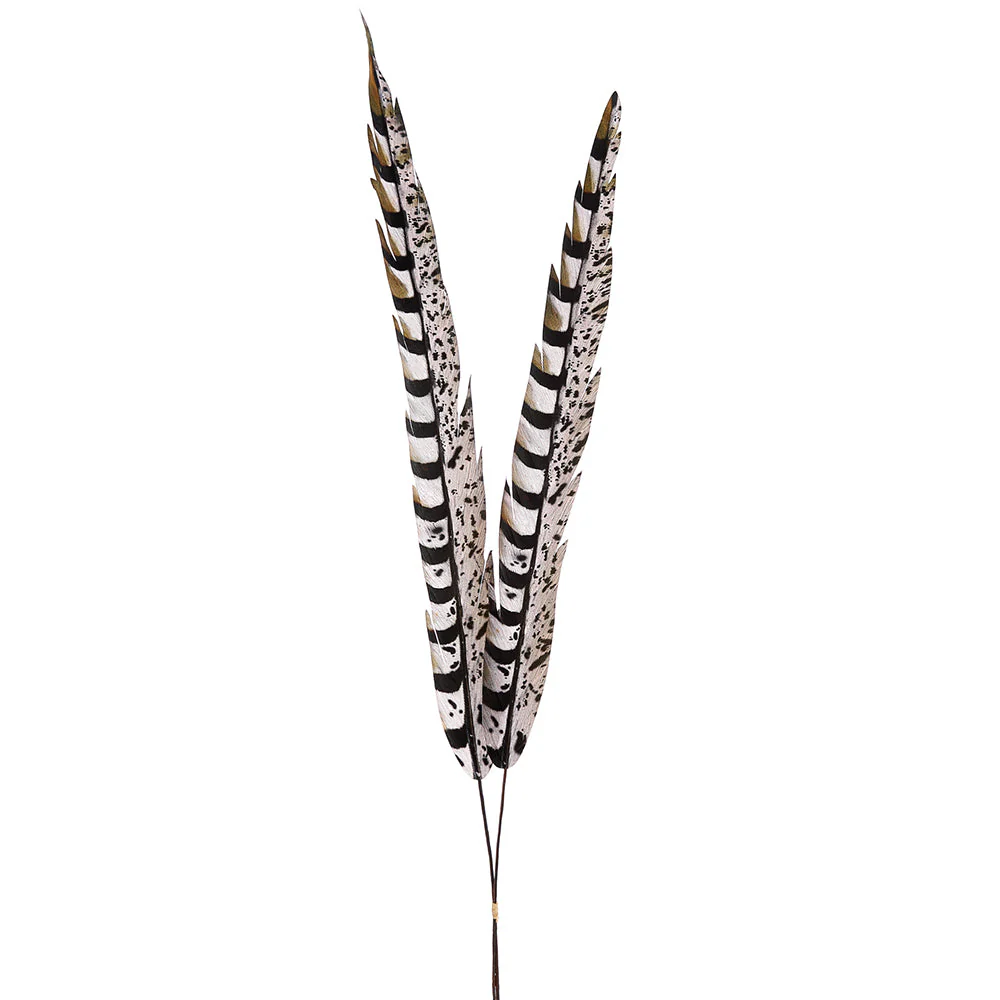32.5" Artificial Pheasant Feather Stem Bundle -Brown/Black (Pack of 36)